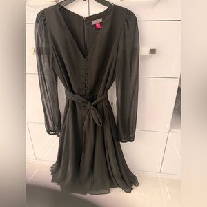 Vince Camuto Black Long Sleeve Dress with Sheer Details